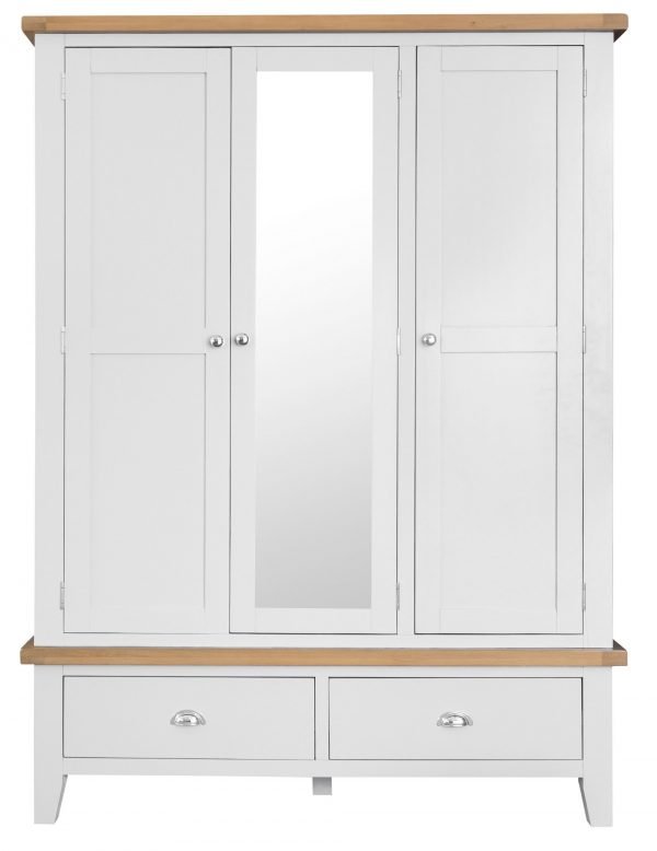 Brompton White Triple Wardrobe Front scaled