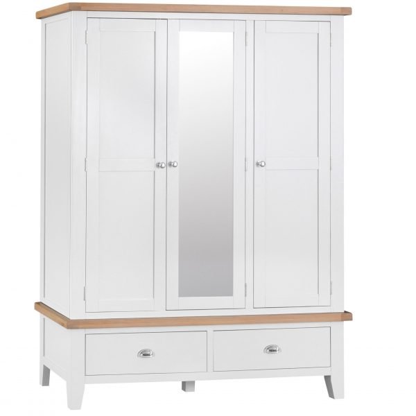 Brompton White Tripple Wardrobe scaled