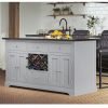 Grey Kitchen Island - Black Granite