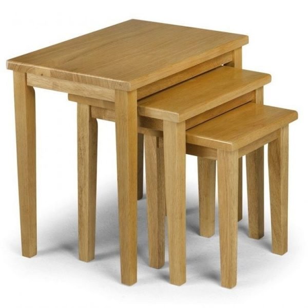 Cleo Nest Of Tables Natural Oak Finish