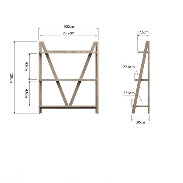 Dallow Oak Low Wide Bookcase dim scaled