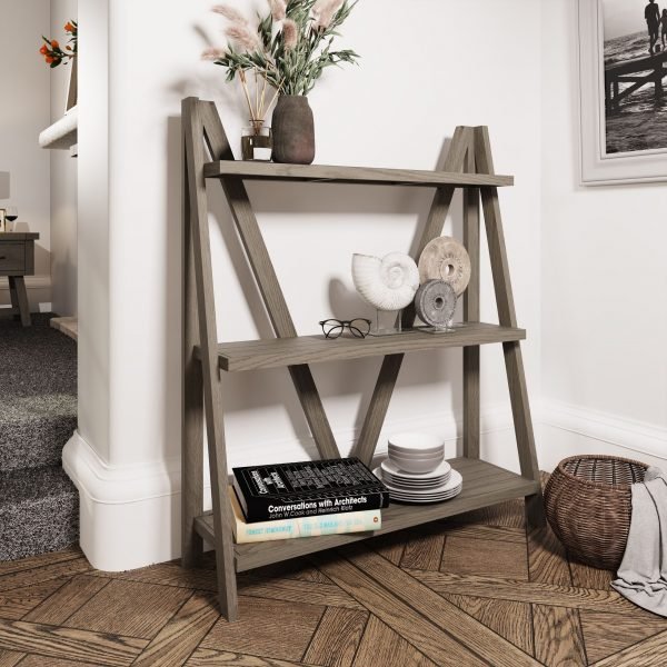 Dallow Oak Low Wide Bookcase scaled