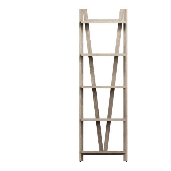 Dallow Oak Tall Narrow Bookcase front scaled