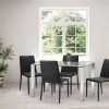 Enzo Glass Top Dining Table Dark