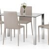 Enzo Glass Top Dining Table SET TAUPE