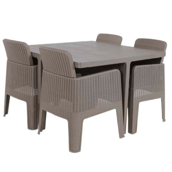 Royalcraft Faro 4 Seat Cube Set - Grey Rattan Effect