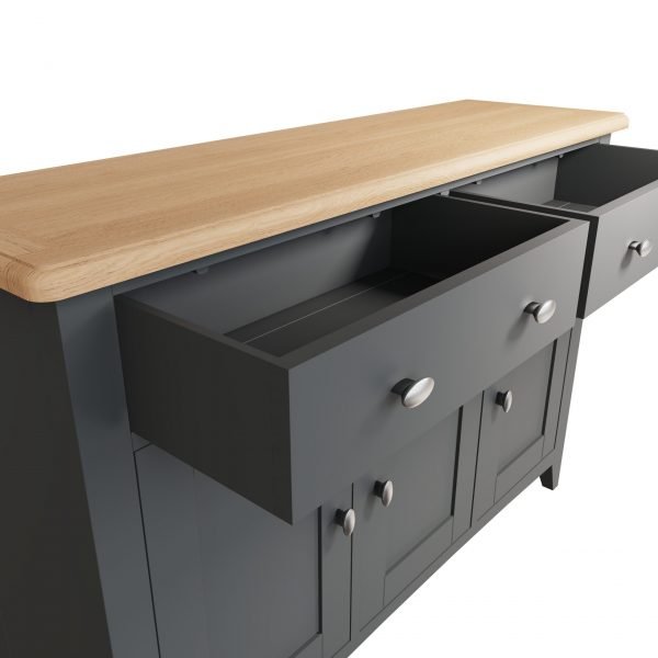 Firby Oak 3 Door Sideboard Drawer scaled
