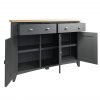 Firby Oak 3 Door Sideboard Open scaled