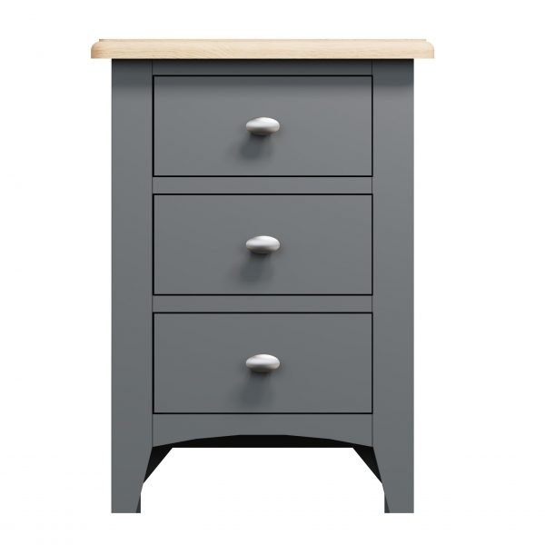 Firby Oak 3 Drawer Bedside Front scaled