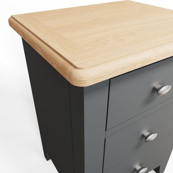 Firby Oak 3 Drawer Bedside Top scaled