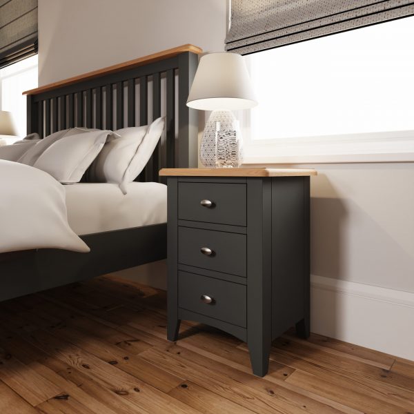 Firby Oak 3 Drawer Bedside scaled