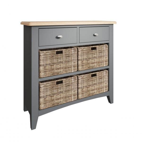 Firby Oak 4 Basket Storage Unit Angle scaled