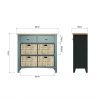 Firby Oak 4 Basket Storage Unit Dimensions scaled