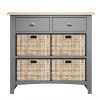 Firby Oak 4 Basket Storage Unit Front scaled