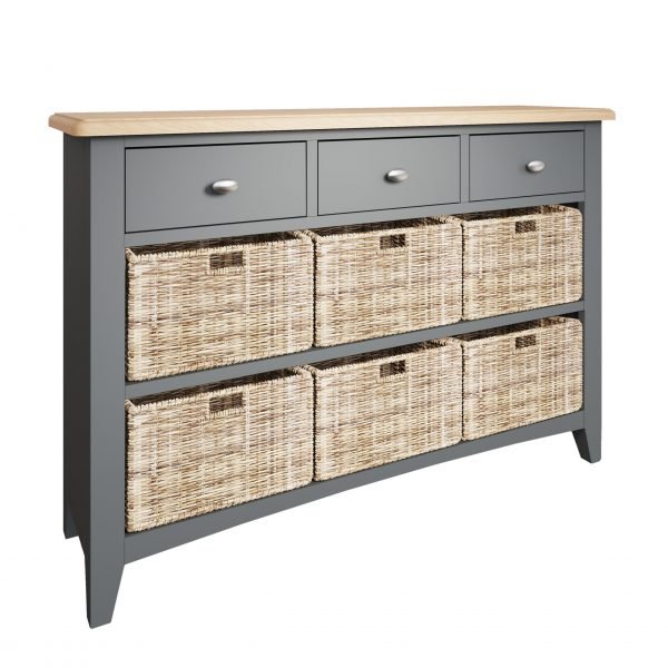 Firby Oak 6 Basket Storage Unit Angle scaled