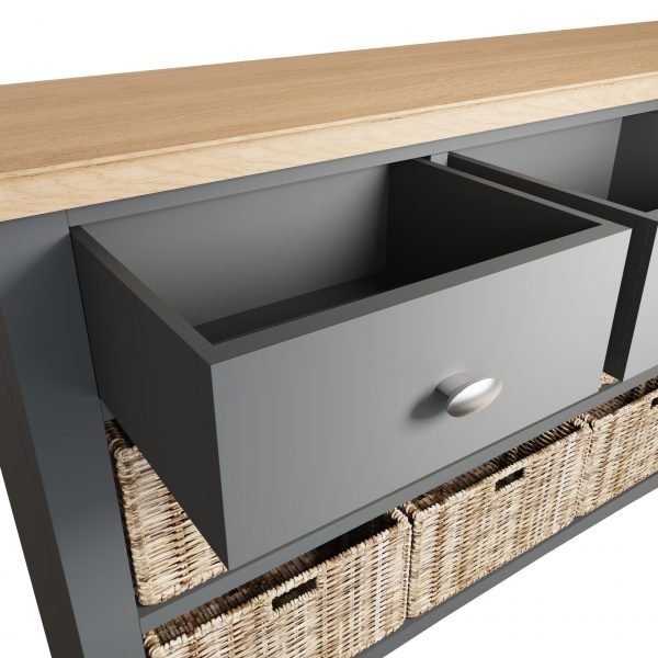 Firby Oak 6 Basket Storage Unit Close scaled