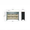 Firby Oak 6 Basket Storage Unit Dimensions scaled
