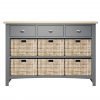 Firby Oak 6 Basket Storage Unit Front scaled