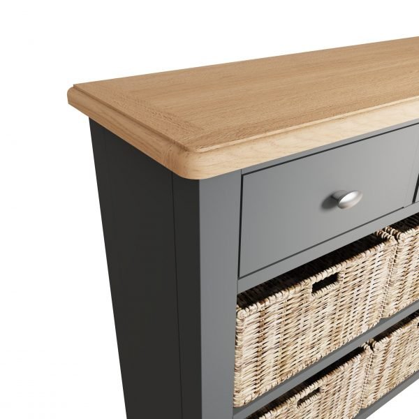 Firby Oak 6 Basket Storage Unit Top scaled