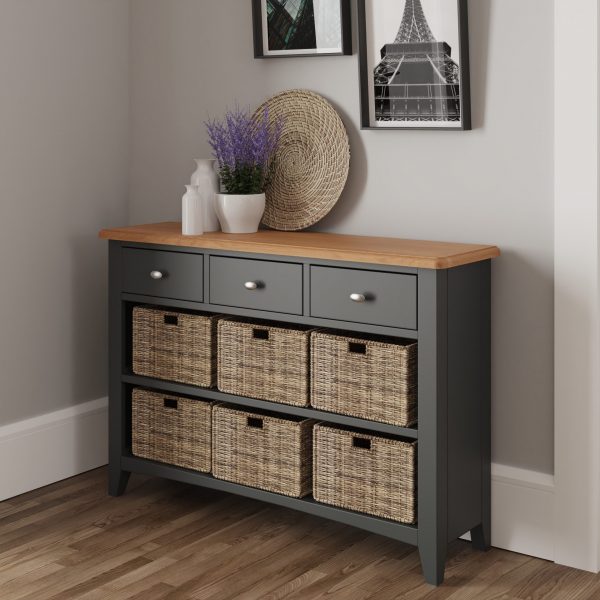Firby Oak 6 Basket Storage Unit scaled