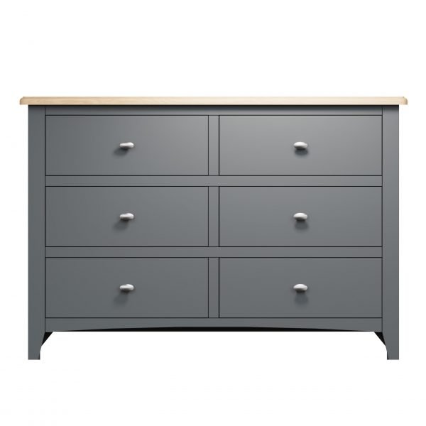 Firby Oak 6 Drawer Chest Front scaled