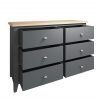 Firby Oak 6 Drawer Chest Open scaled