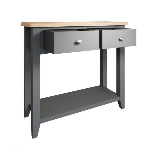 Firby Oak Console Table Open scaled