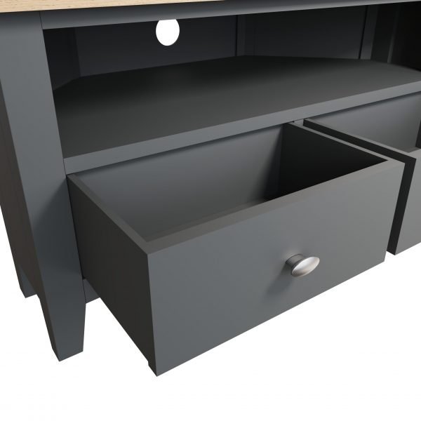 Firby Oak Corner TV Unit Close scaled