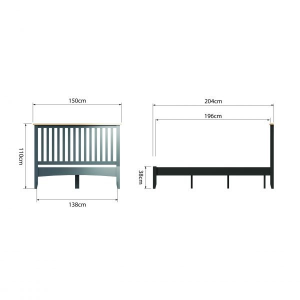 Firby Oak Double Bed Dimensions scaled