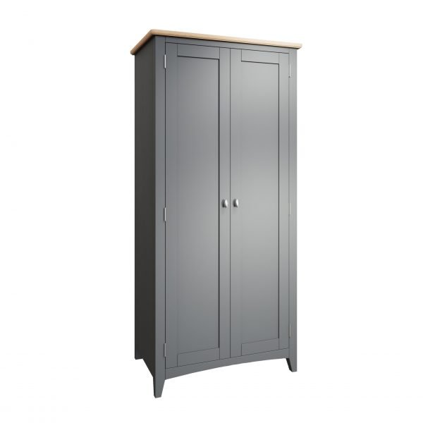Firby Oak Full Hanging Wardrobe Angle scaled