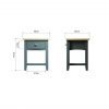 Firby Oak Lamp Table DImensions scaled
