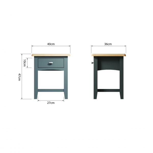 Firby Oak Lamp Table DImensions scaled