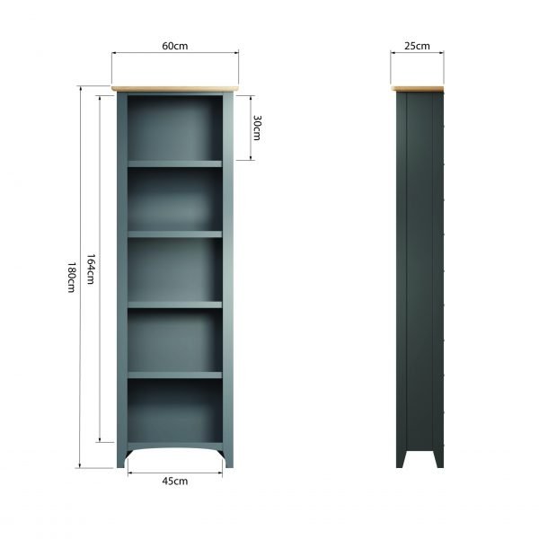 Firby Oak Large Bookcase Dimensions scaled