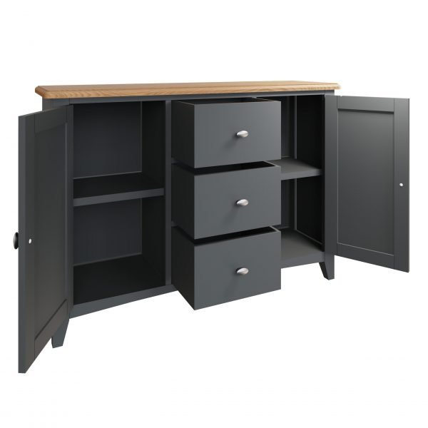 Firby Oak Large Sideboard Open scaled