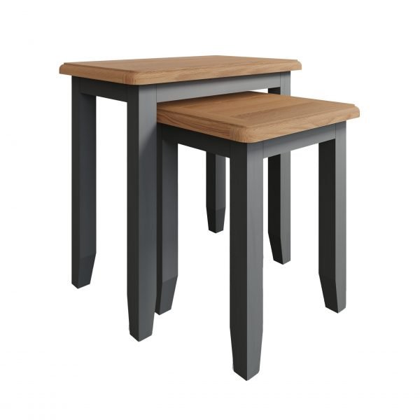 Firby Oak Nest of 2 Tables Angle scaled