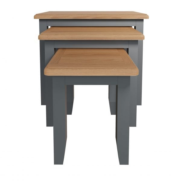 Firby Oak Nest of 3 Tables Close scaled