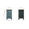 Firby Oak Small Bedside Cabinet Dimensions scaled