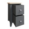 Firby Oak Small Bedside Cabinet Open scaled