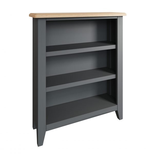 Firby Oak Wide Bookcase Angle scaled