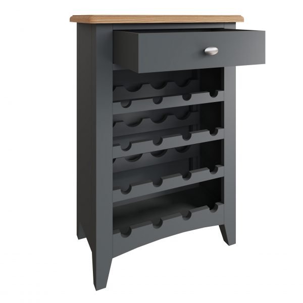 Firby Oak Wine Cabinet Open scaled