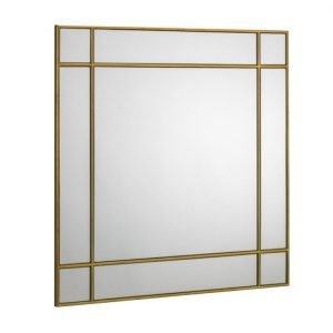 Fortissimo Gold Square Wall Mirror White