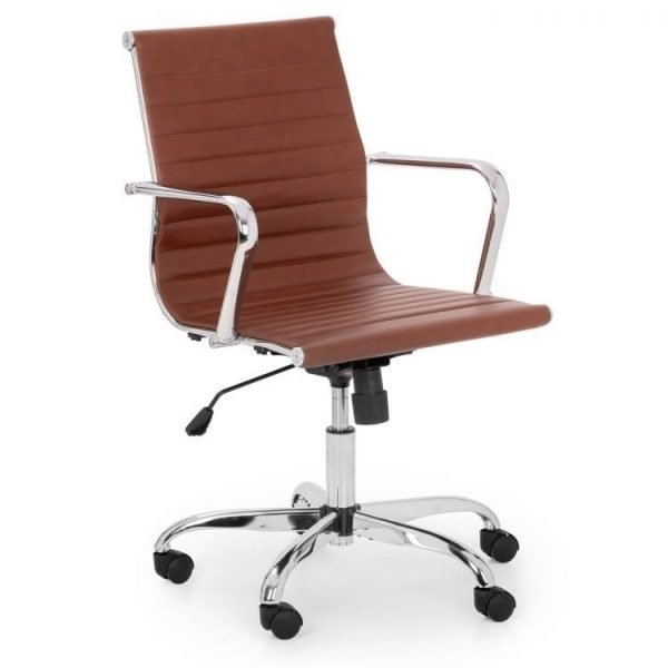 Gio Brown Chrome Office Chair