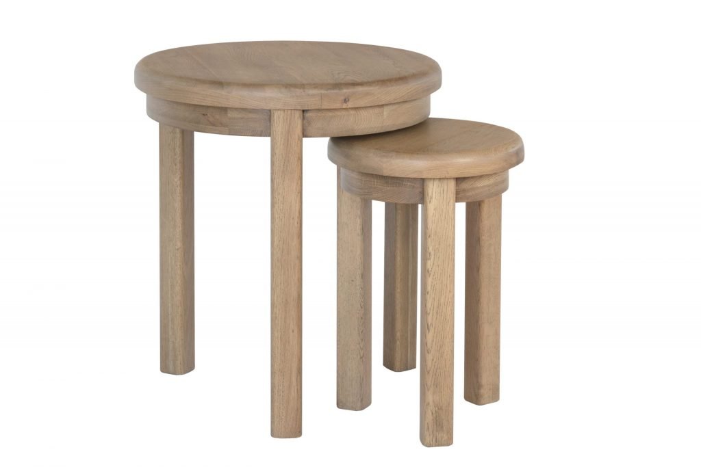 Ryedale Oak Round Nest of Tables Only Oak Furniture