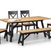 Hockley Bench BlackOak Set 1