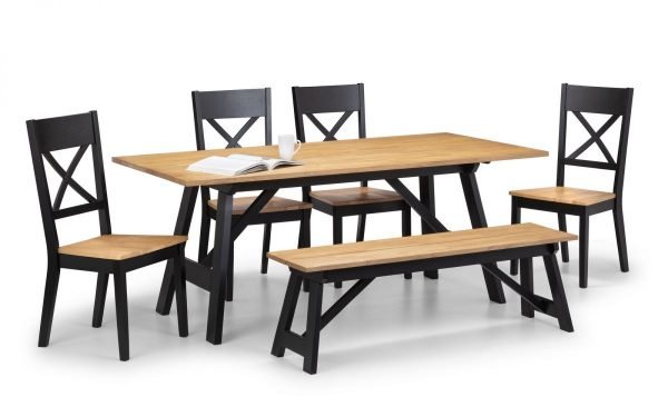 Hockley Bench BlackOak Set 1