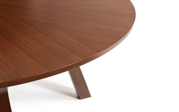 Huxley Round Table Walnut corner