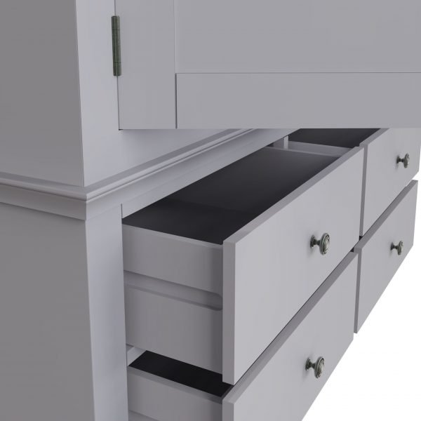 Isabelle Grey 2 Door 4 Drawer Wardrobe close scaled