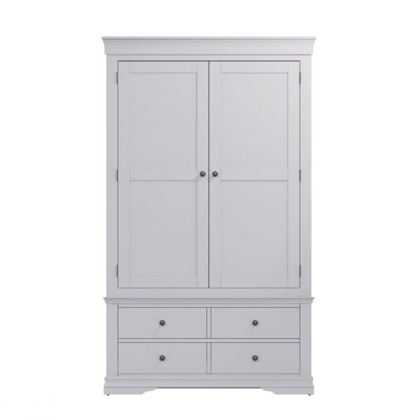 Isabelle Grey 2 Door 4 Drawer Wardrobe front scaled