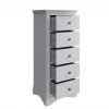 Isabelle Grey 5 Drawer Narrow Chest all scaled