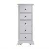 Isabelle Grey 5 Drawer Narrow Chest front scaled